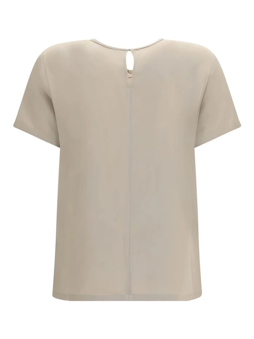 Beige Silk T-Shirt