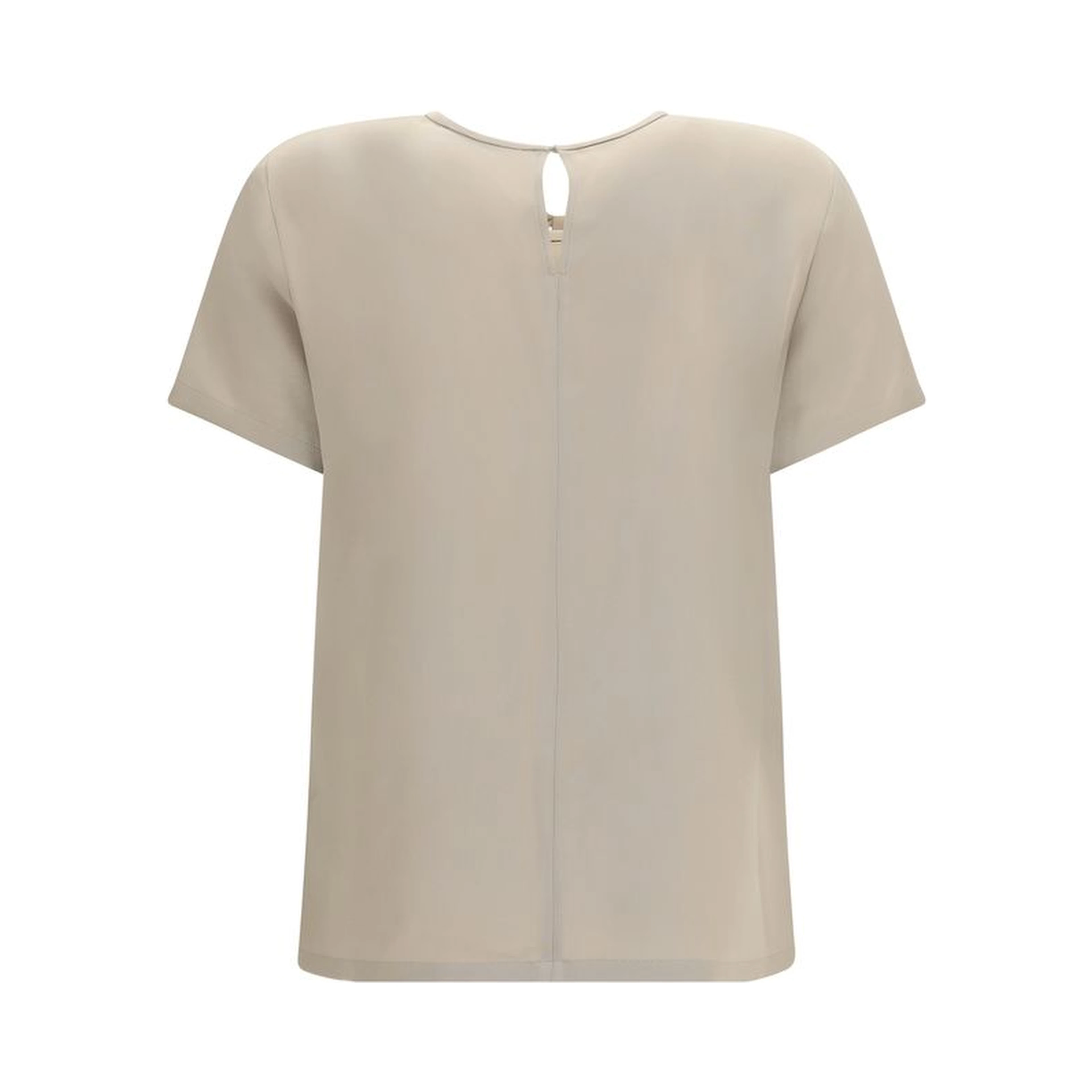 Beige Silk T-Shirt