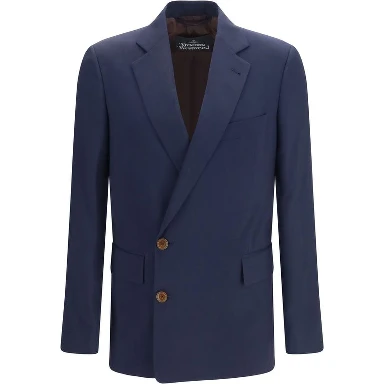 Blue Wool Oves Aries Full-Length Jacket
