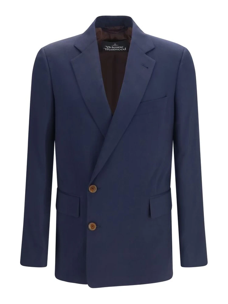 Blue Wool Oves Aries Full-Length Jacket