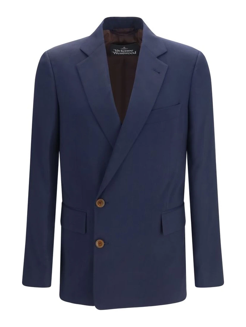 Blue Wool Oves Aries Full-Length Jacket