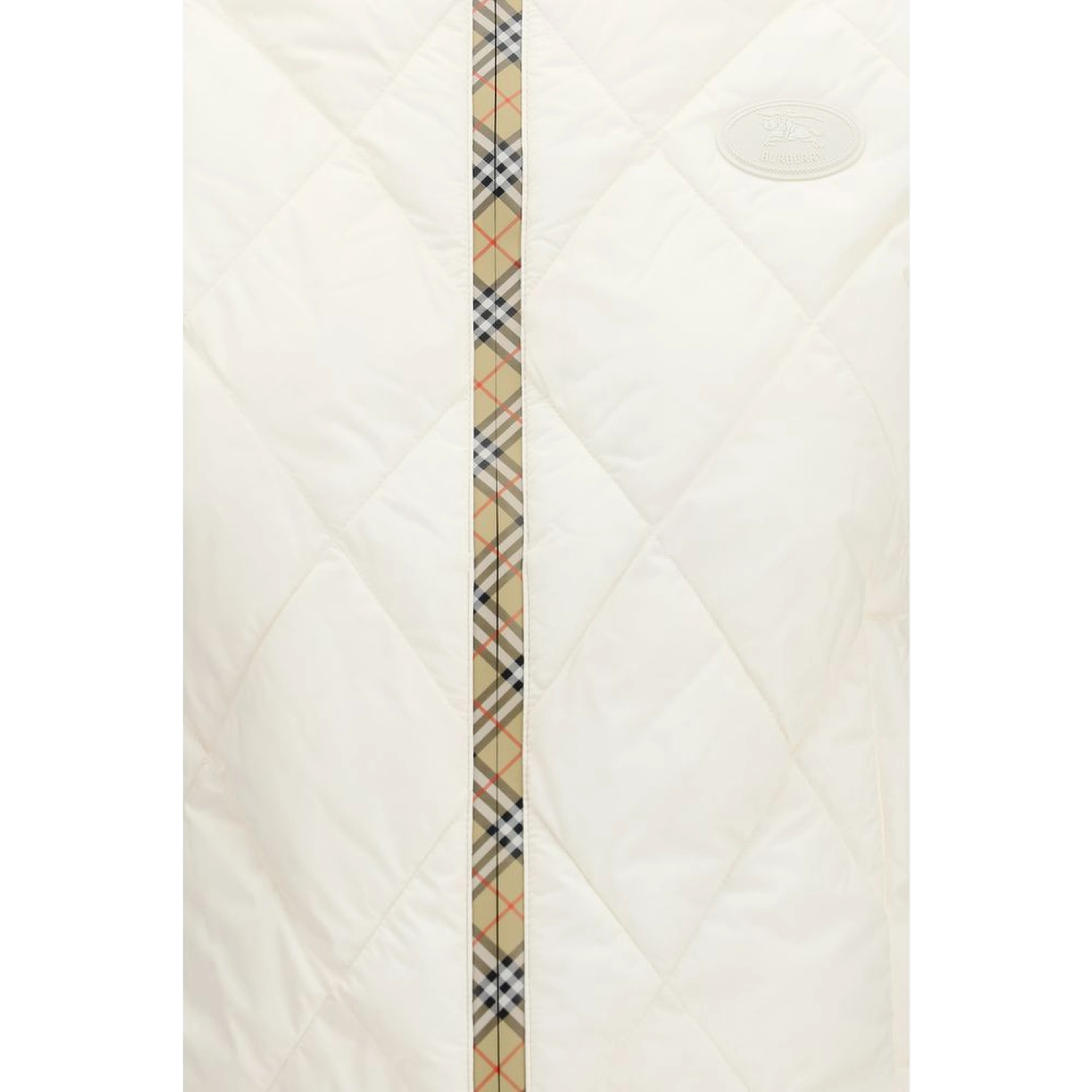 White Polyester Sleeveless Jacket
