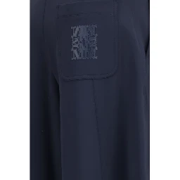 Blue Polyamide Casual Pants