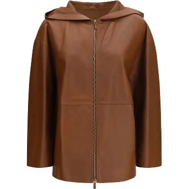 Brown Lamb Ovis Aries Leather Jacket