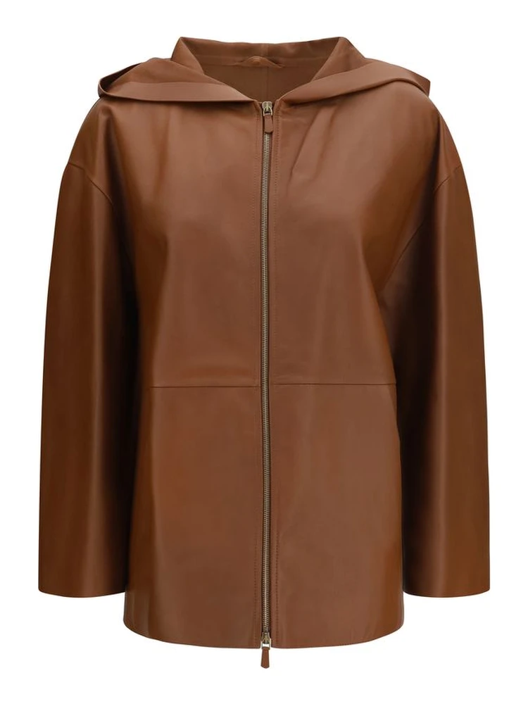 Brown Lamb Ovis Aries Leather Jacket