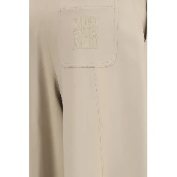 Beige Polyamide Athletic Pants