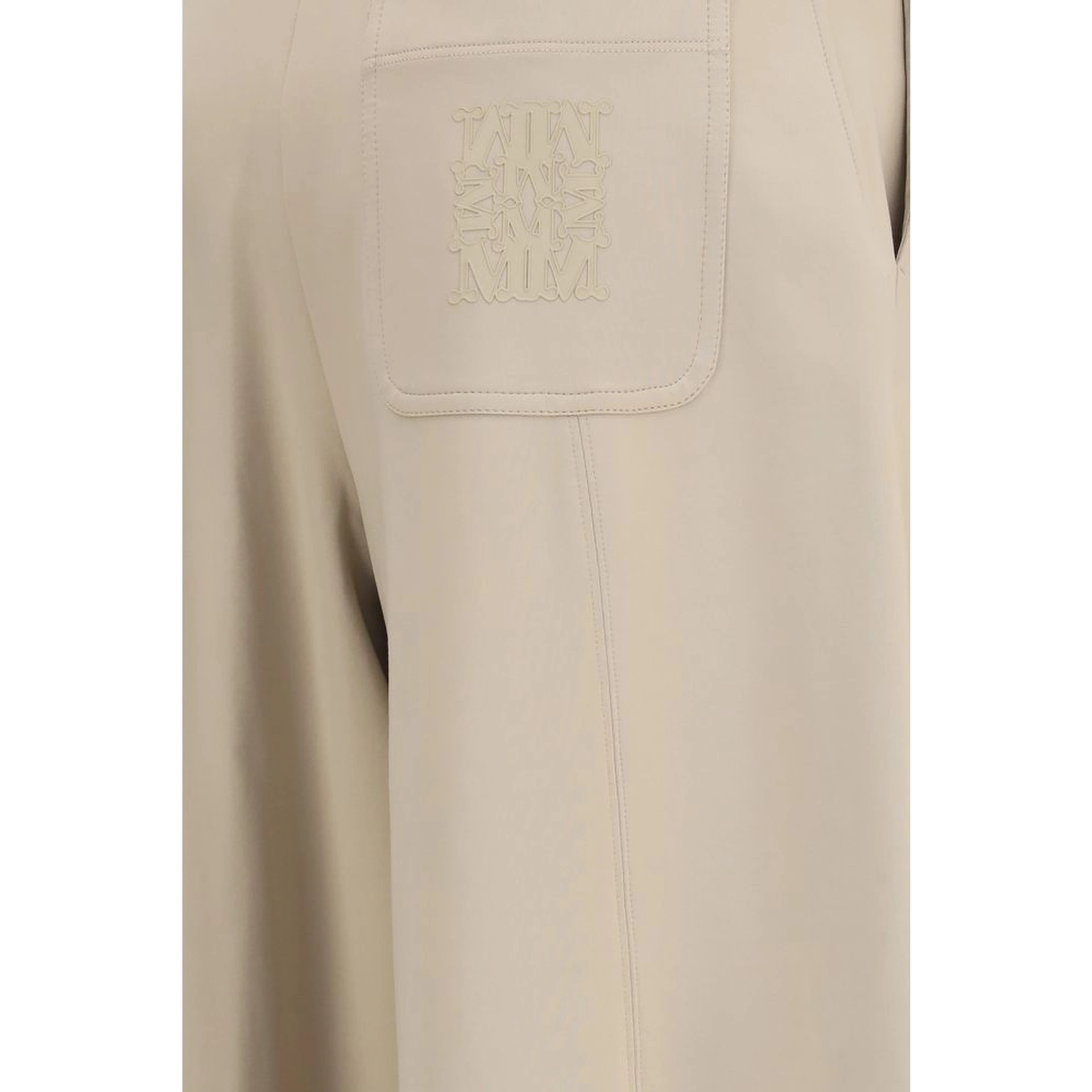 Beige Polyamide Athletic Pants