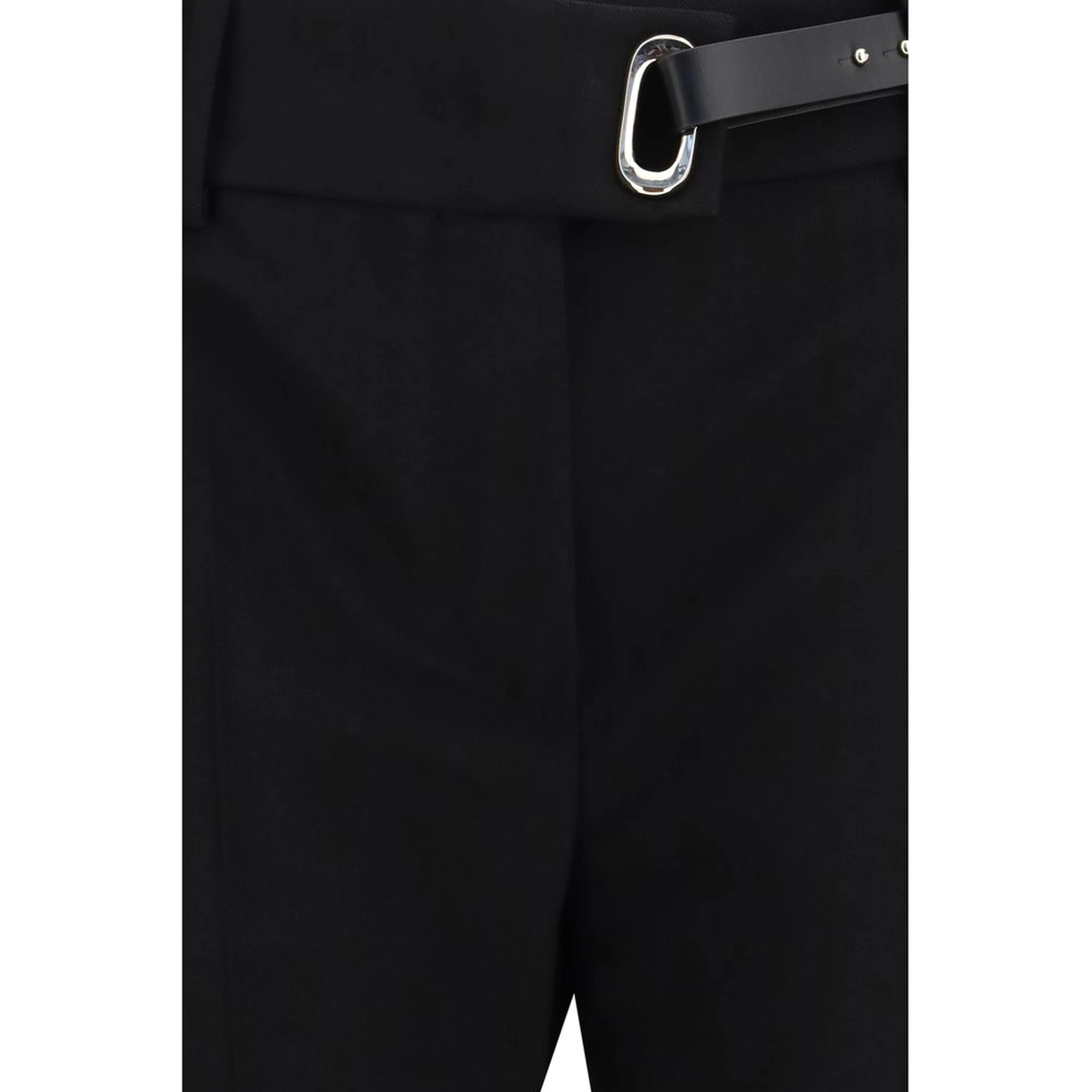 Black Viscose Casual Pants