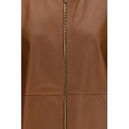 Brown Lamb Ovis Aries Leather Jacket