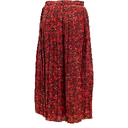 Women Midi Red Skirt with black and white details