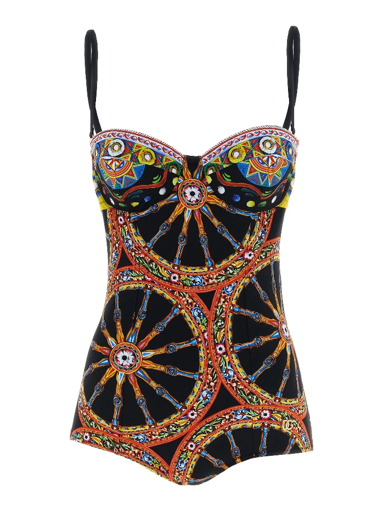 Multicolor Polyamide One-Piece Swimsuit