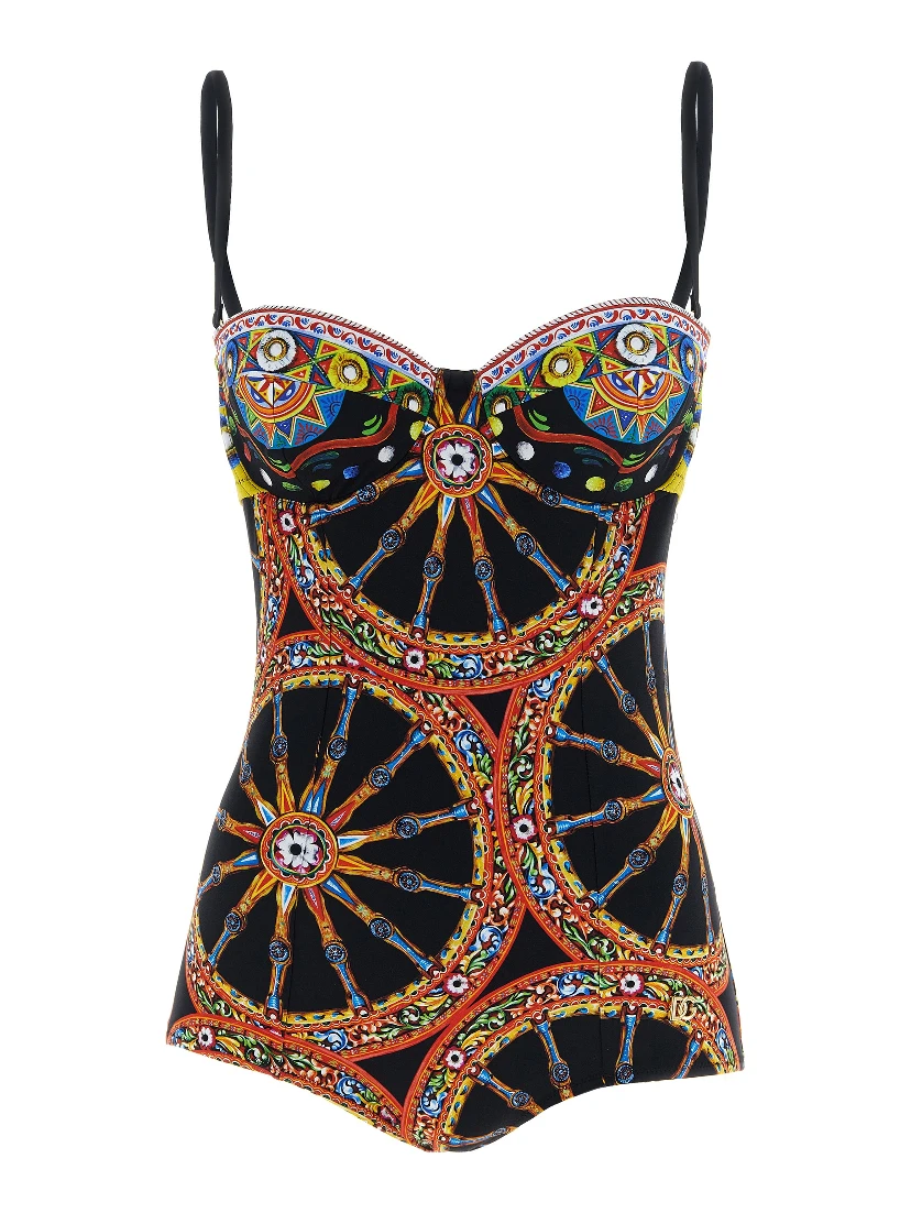 Multicolor Polyamide One-Piece Swimsuit