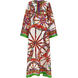 Multicolor Silk Long Dress