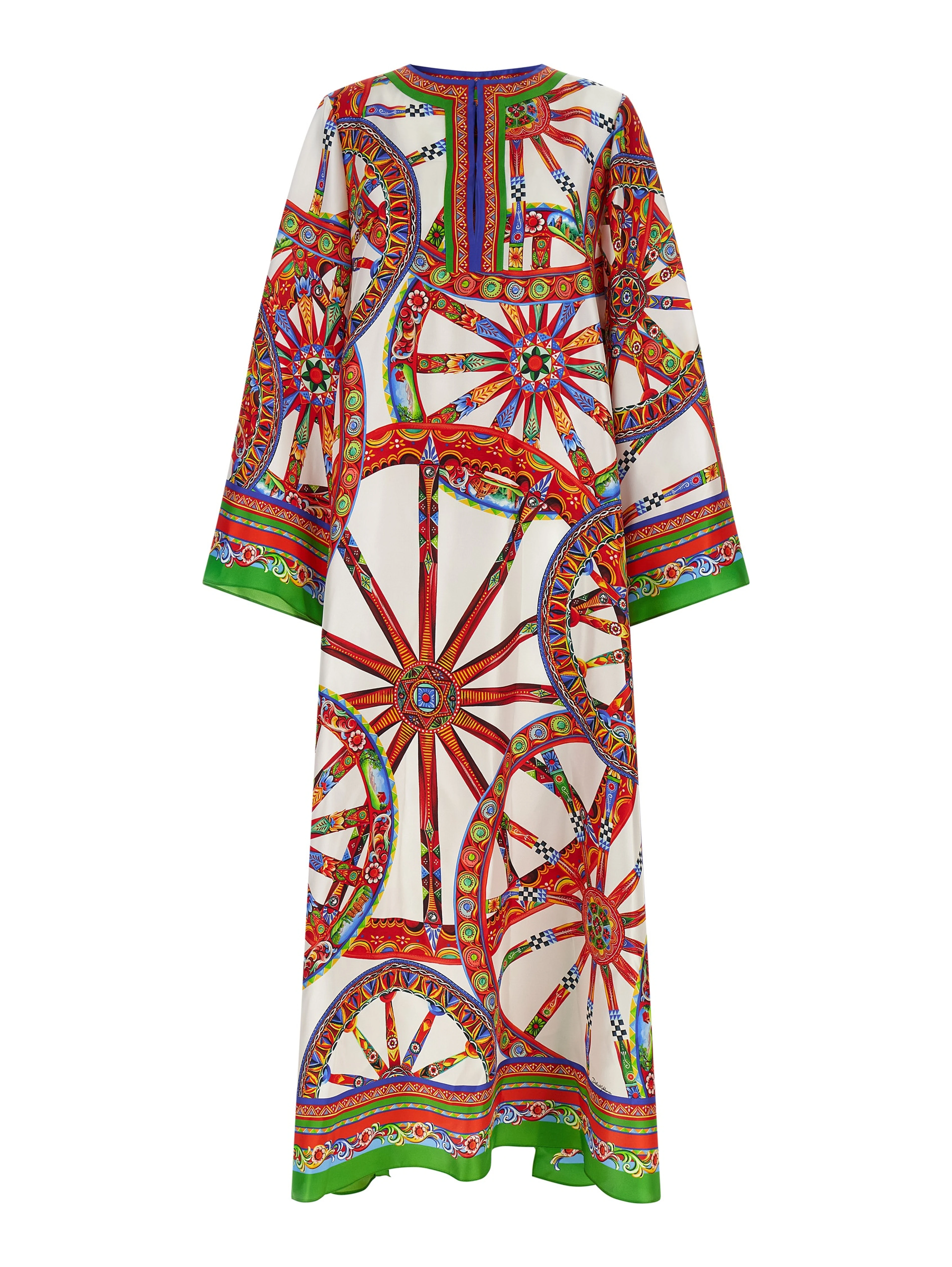 Multicolor Silk Long Dress