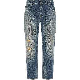 Blue Cotton Relaxed Fit Jeans