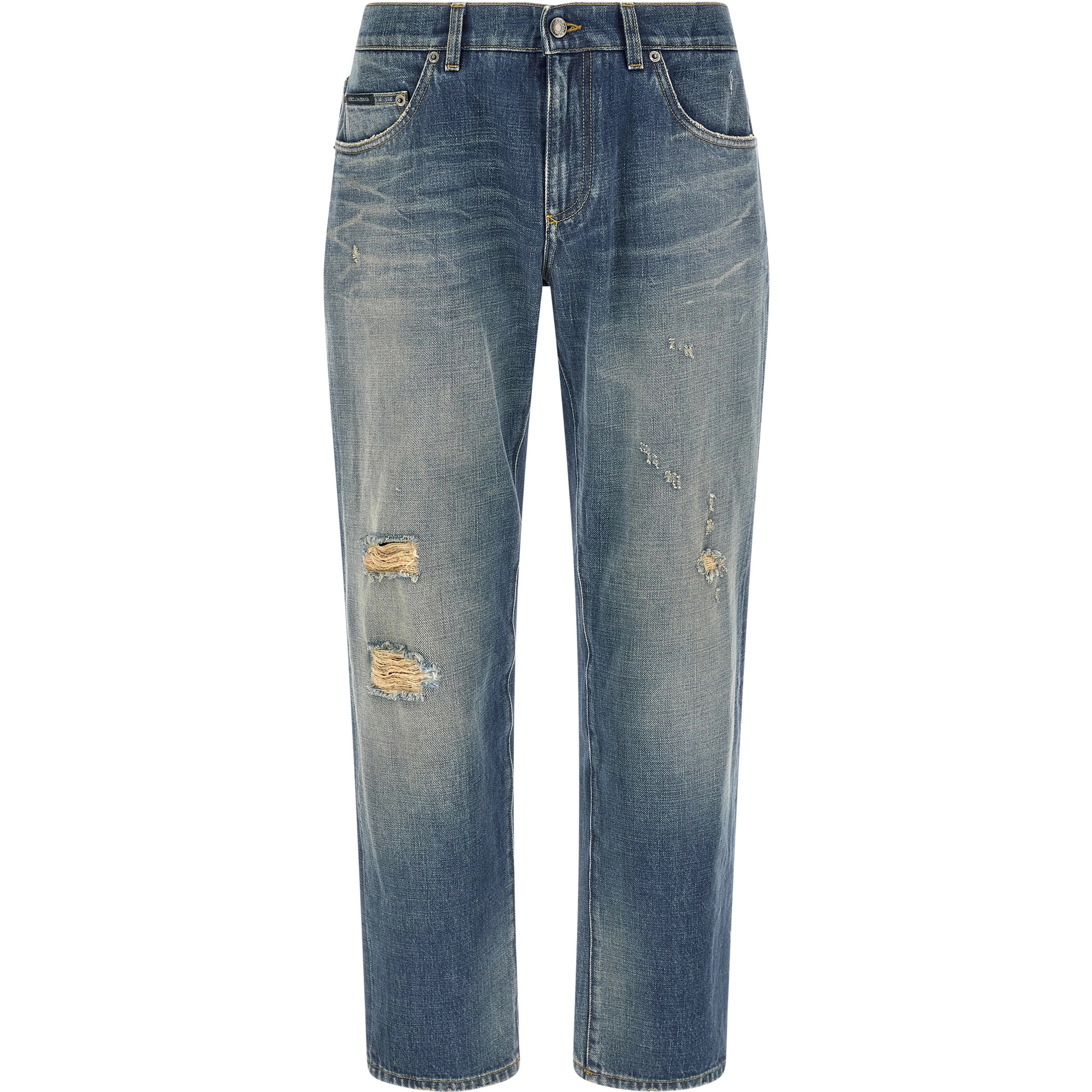 Blue Cotton Relaxed Fit Jeans