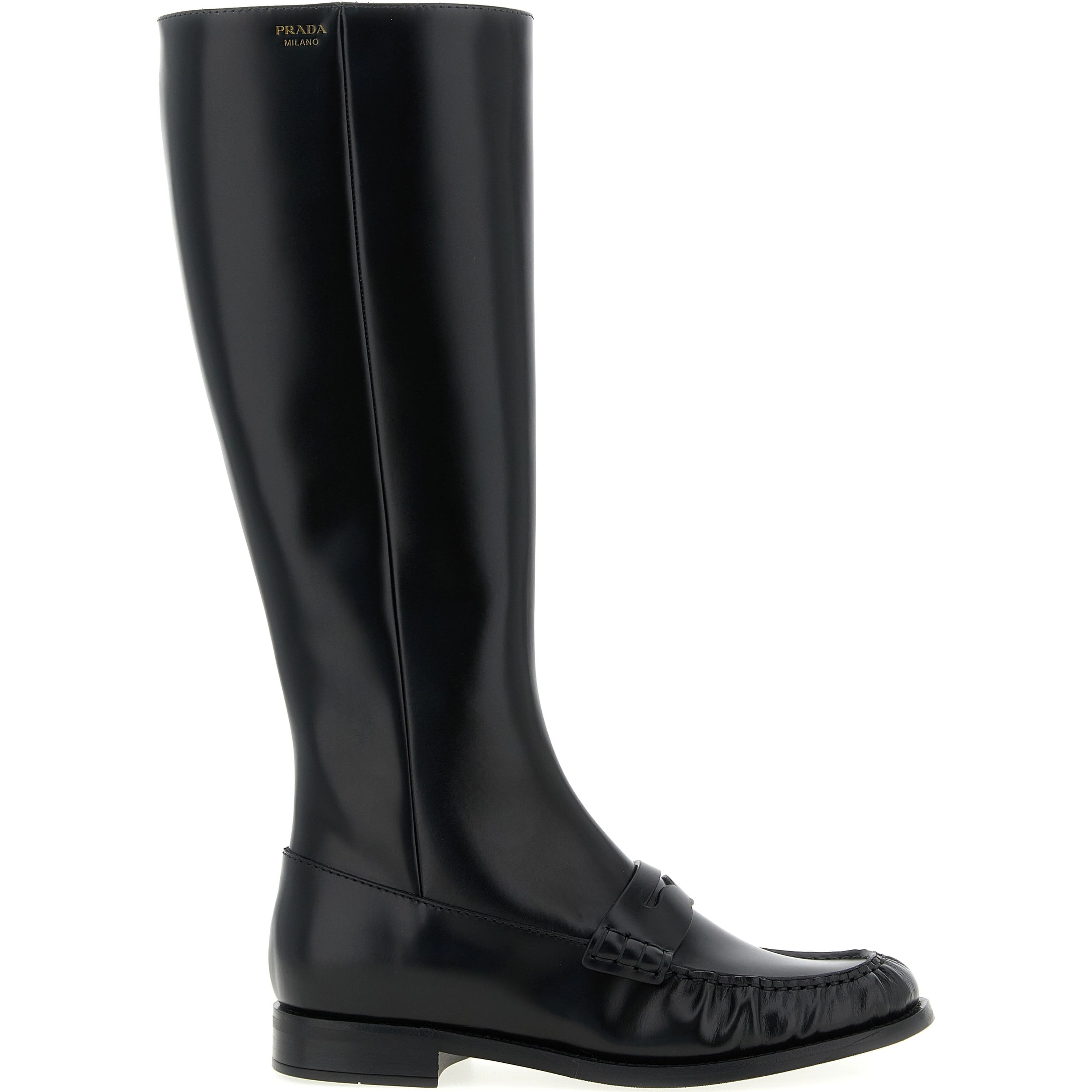 Black Calfskin Over The Knee