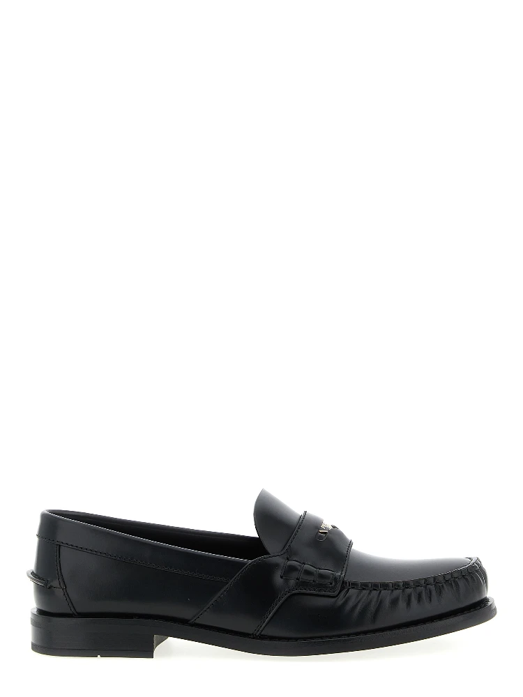 Black Calfskin Slip-On Loafers