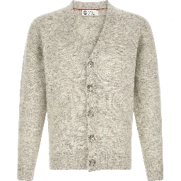 Gray Alpaca Leather Cardigan