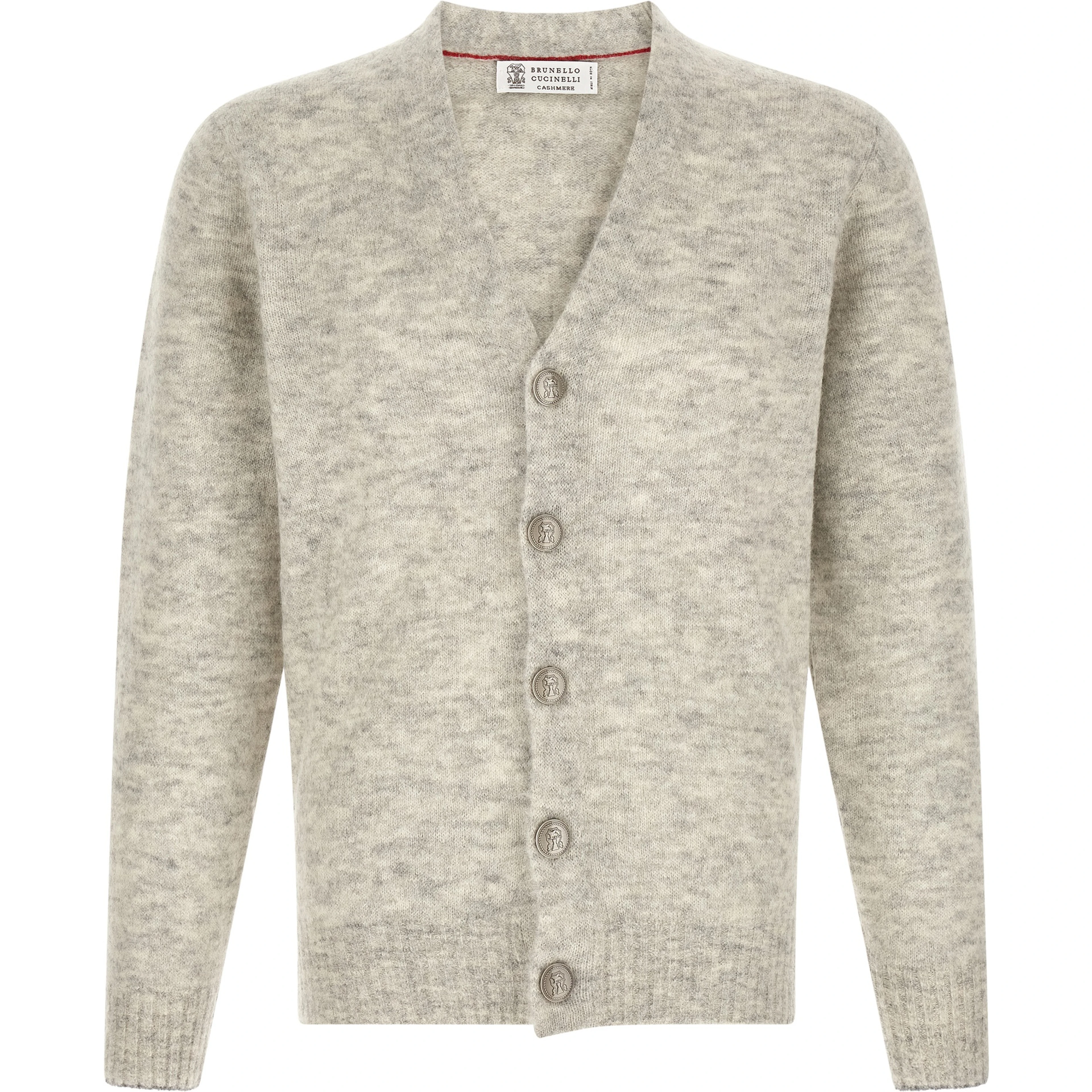 Gray Alpaca Leather Cardigan