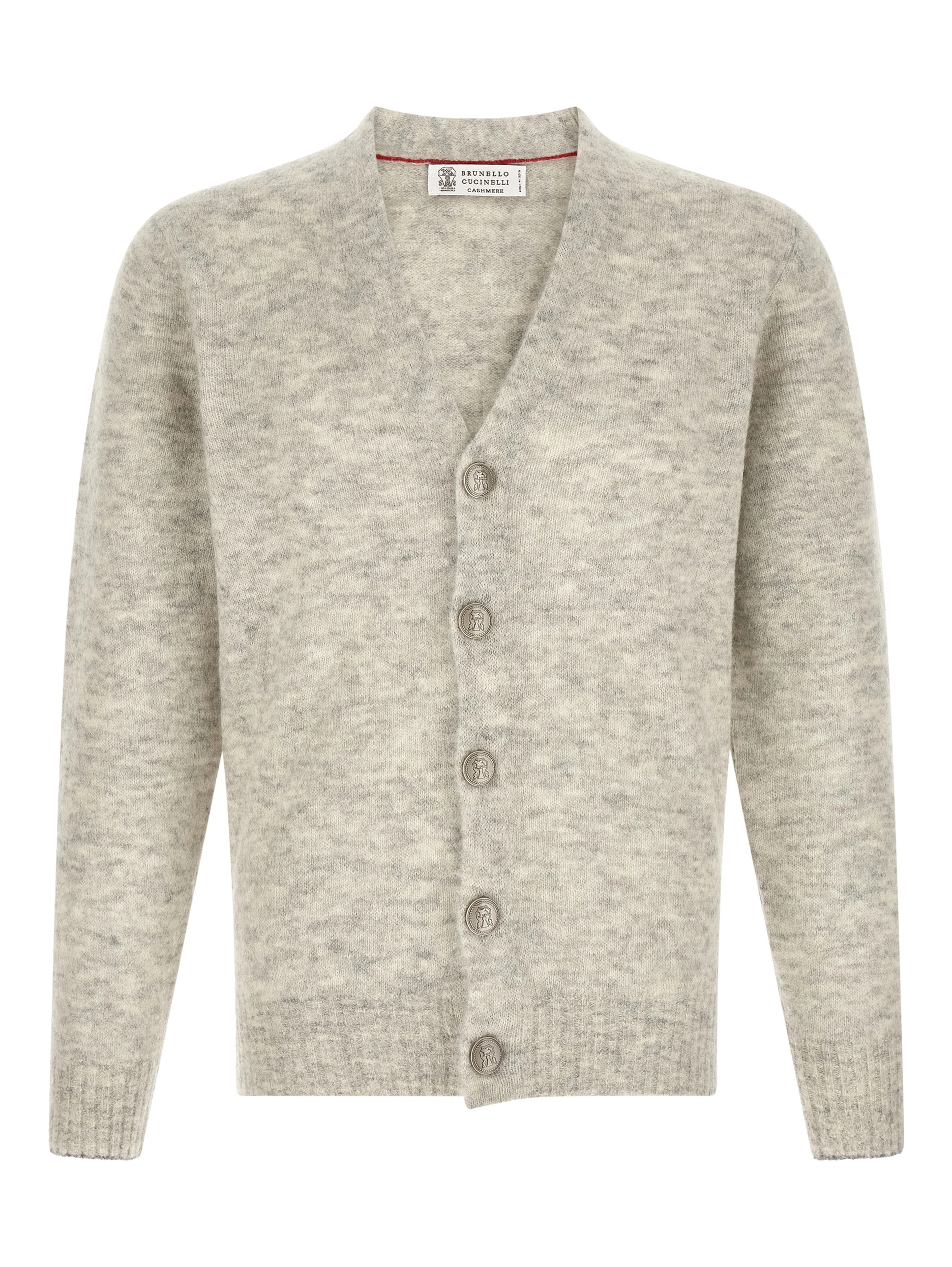 Gray Alpaca Leather Cardigan