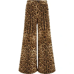 Brown Cotton Casual Pants