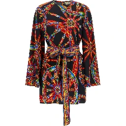 Multicolor Silk Short Dress