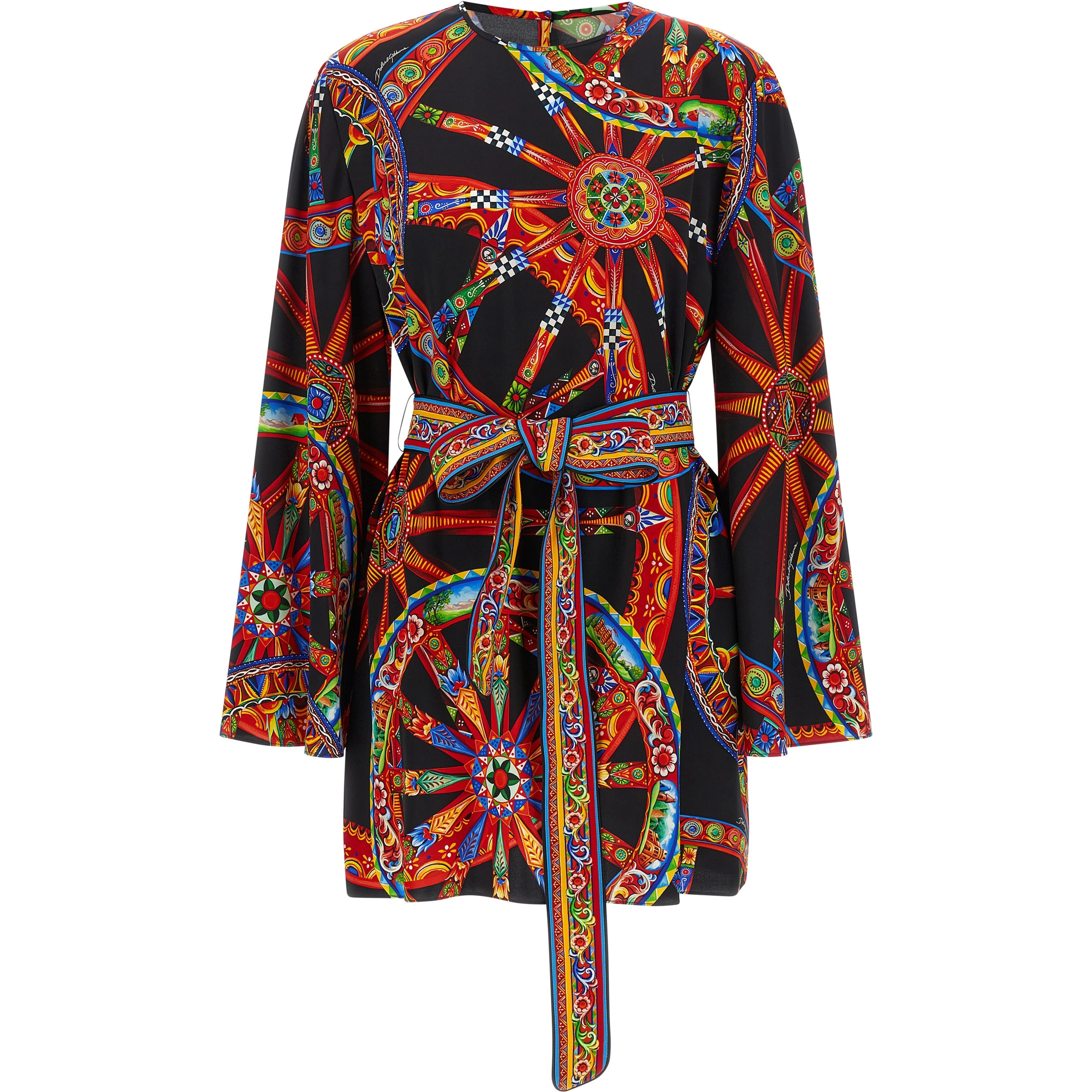 Multicolor Silk Short Dress