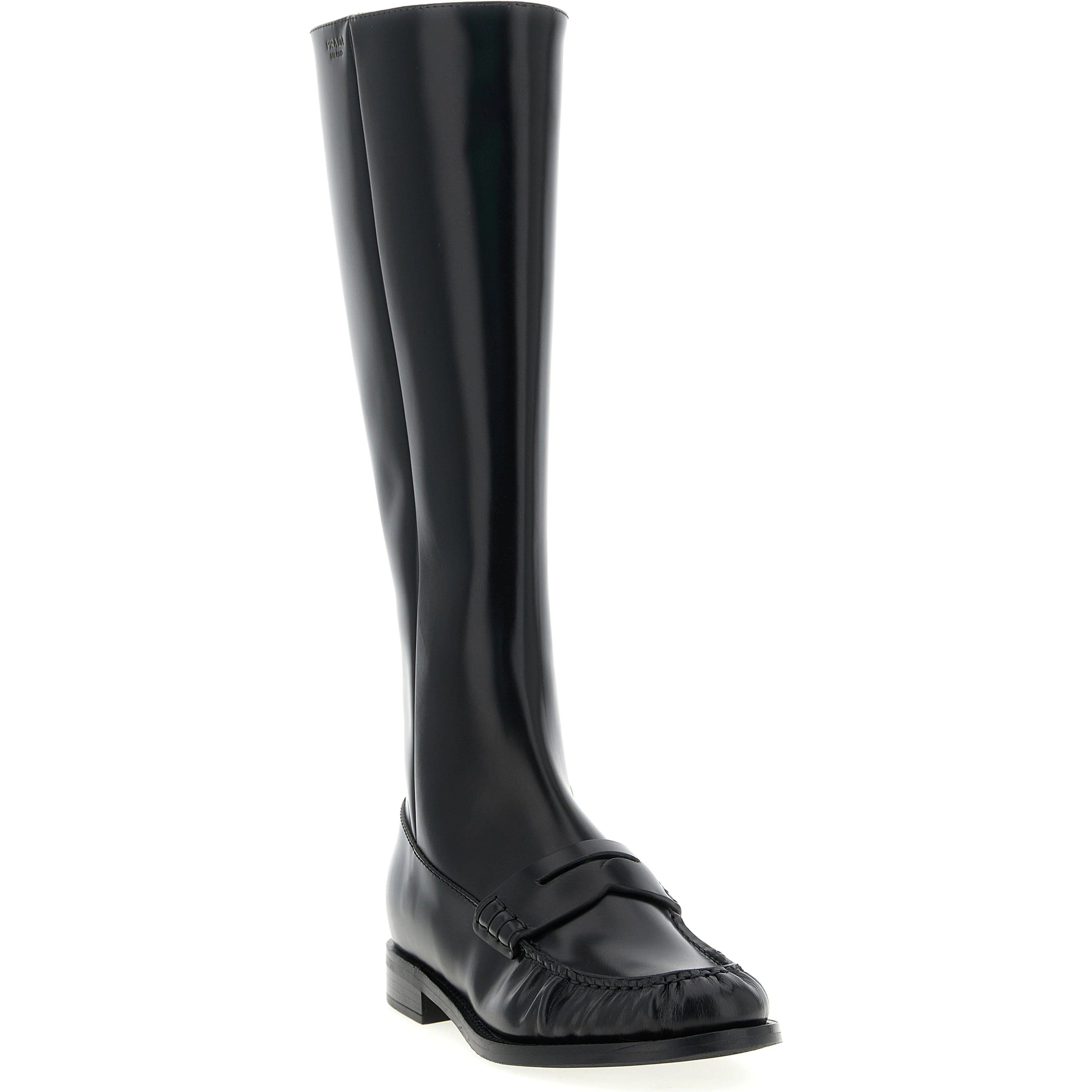 Black Calfskin Over The Knee