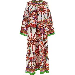 Multicolor Silk Long Dress