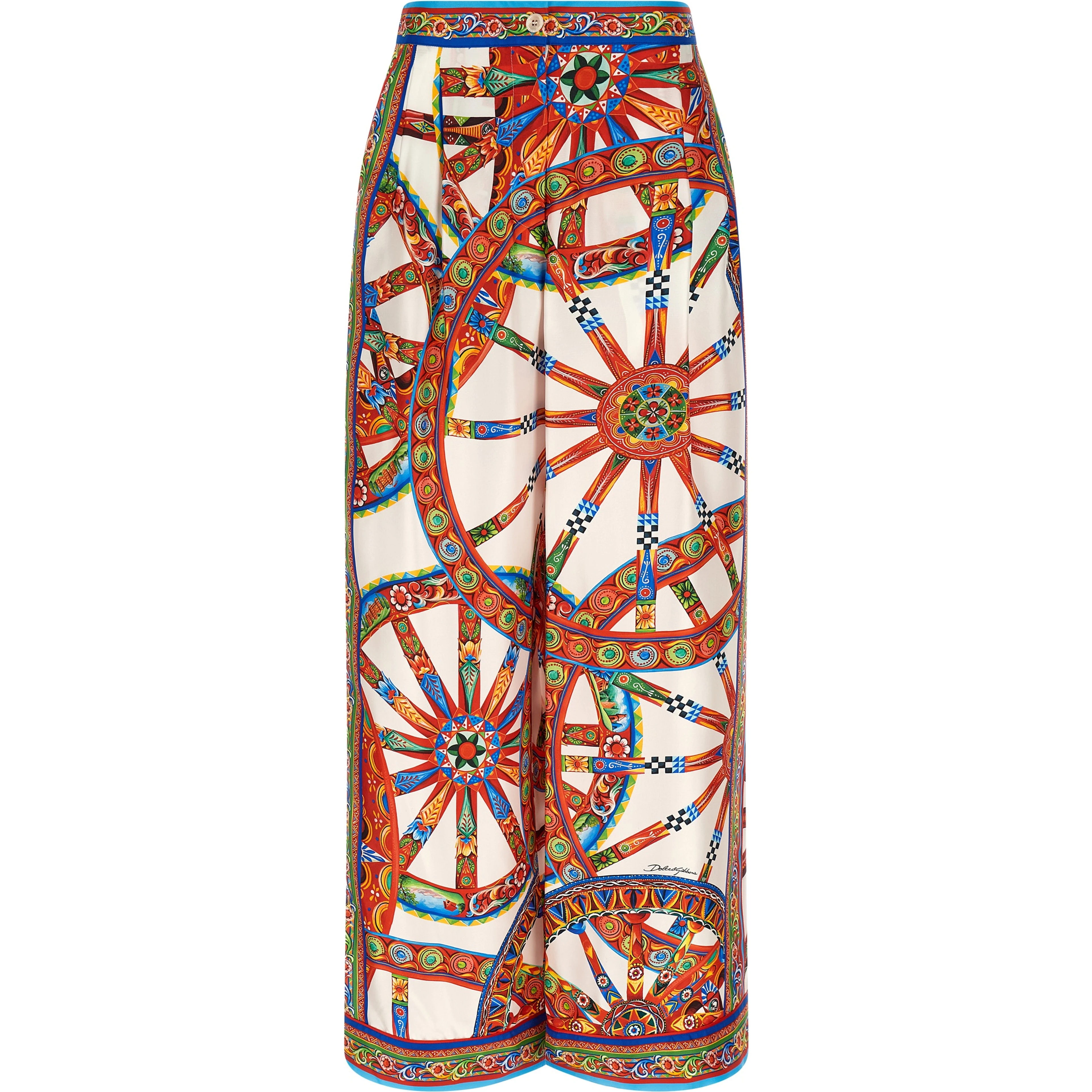 Multicolor Silk Casual Pants