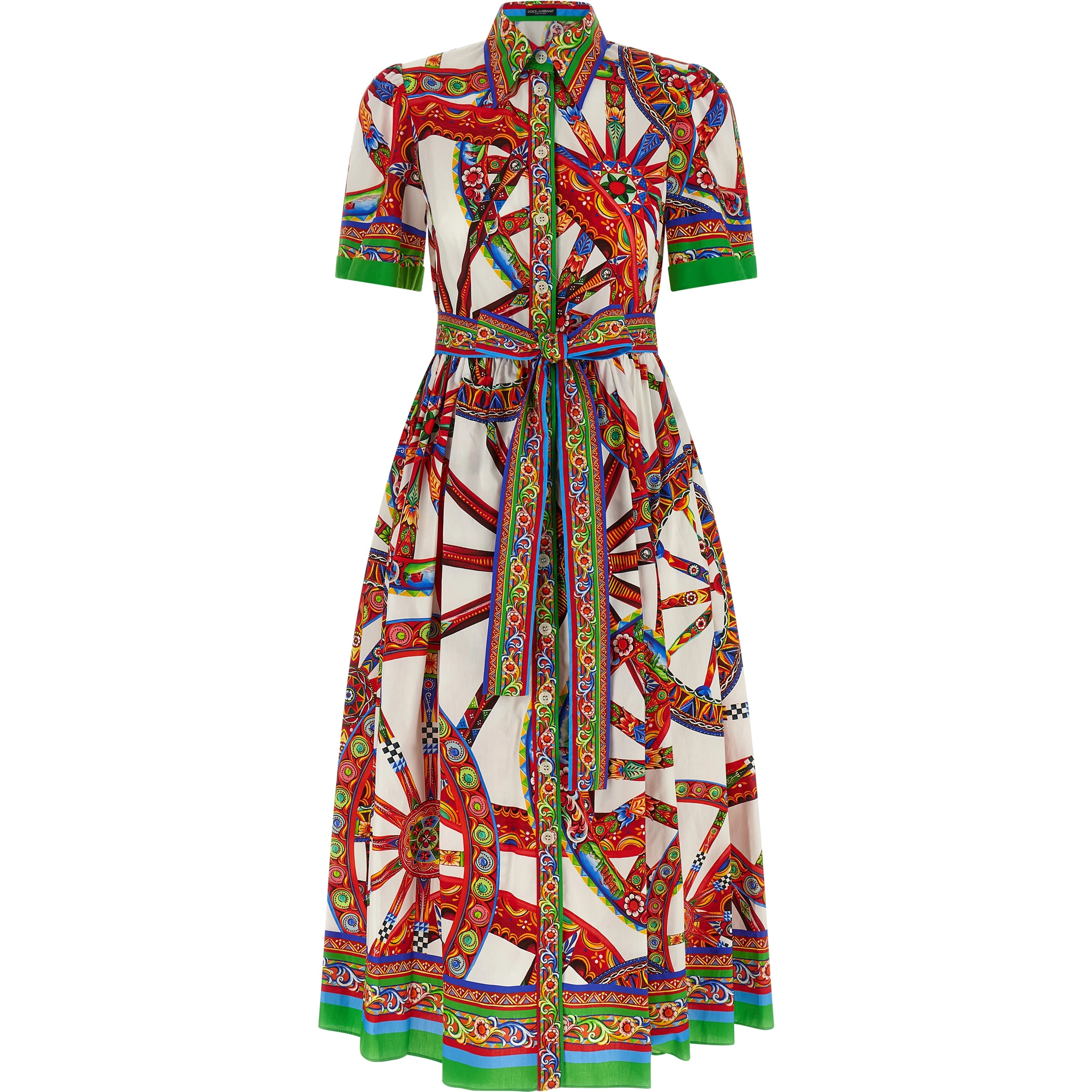 Multicolor Cotton Midi Dress