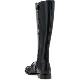 Black Calfskin Over The Knee