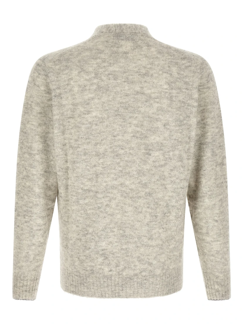 Gray Alpaca Leather Cardigan
