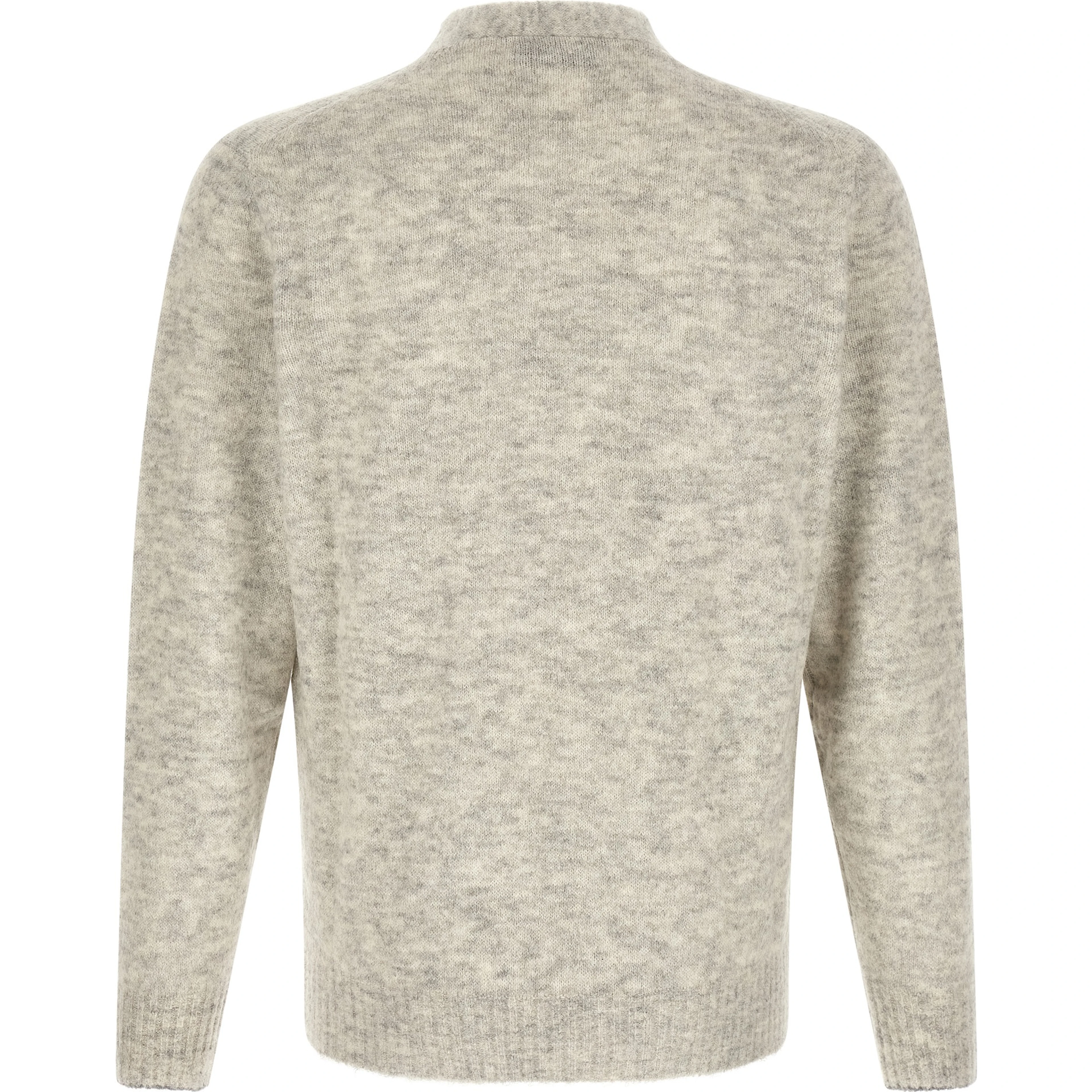 Gray Alpaca Leather Cardigan