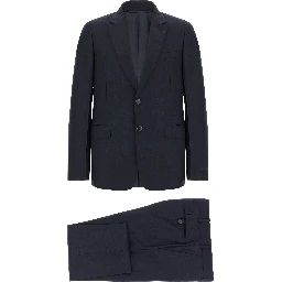 Blue Virgin Wool Two-Piece Suit