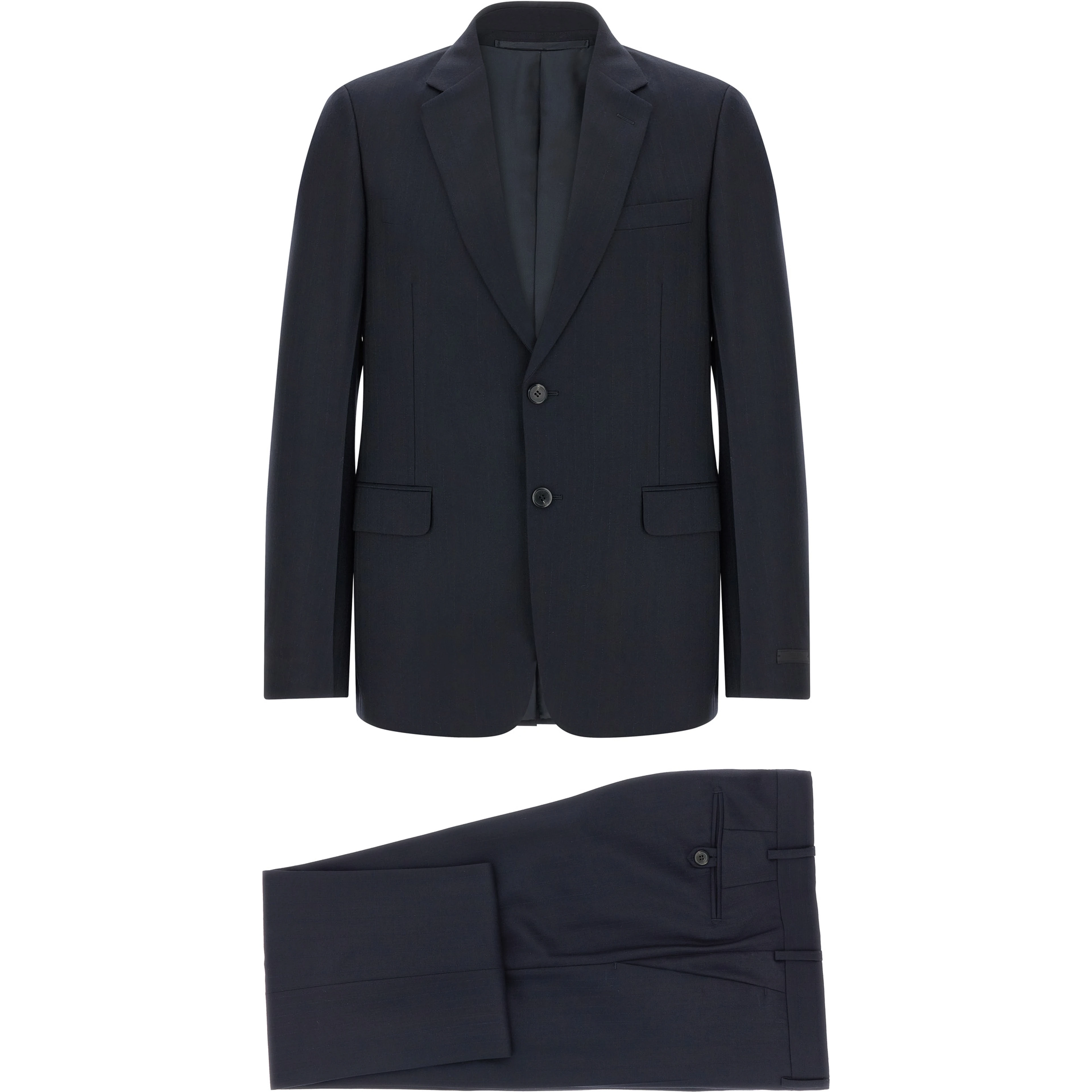 Blue Virgin Wool Two-Piece Suit