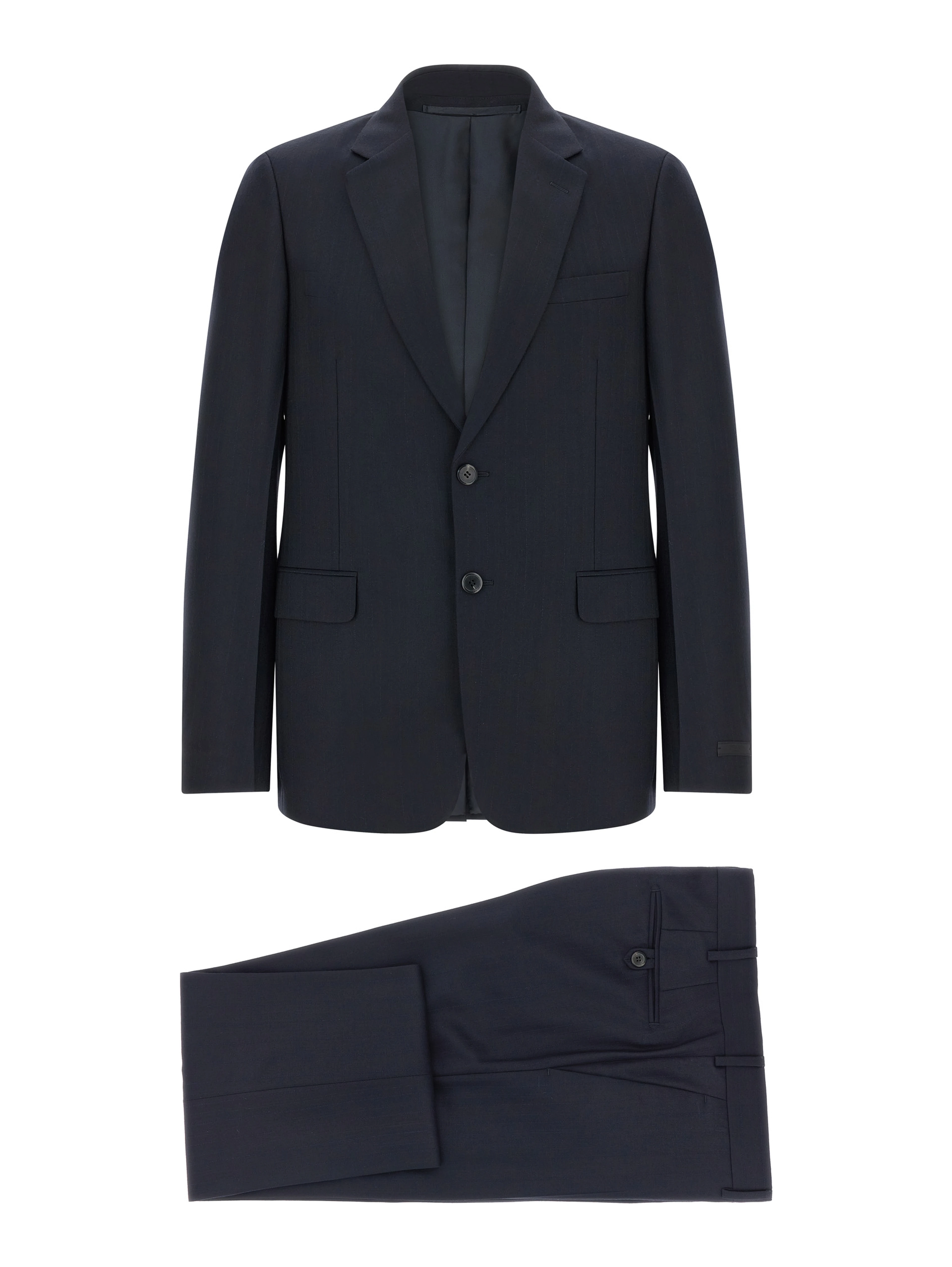 Blue Virgin Wool Two-Piece Suit