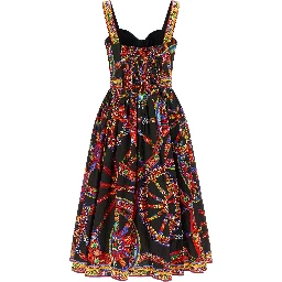 Multicolor Cotton Midi Dress