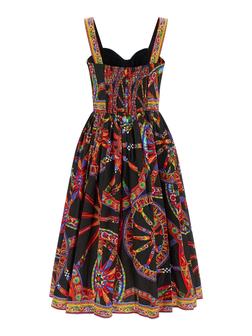 Multicolor Cotton Midi Dress