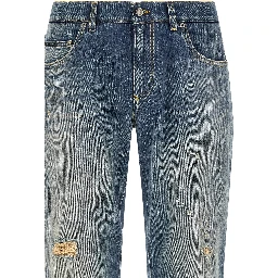 Blue Cotton Relaxed Fit Jeans