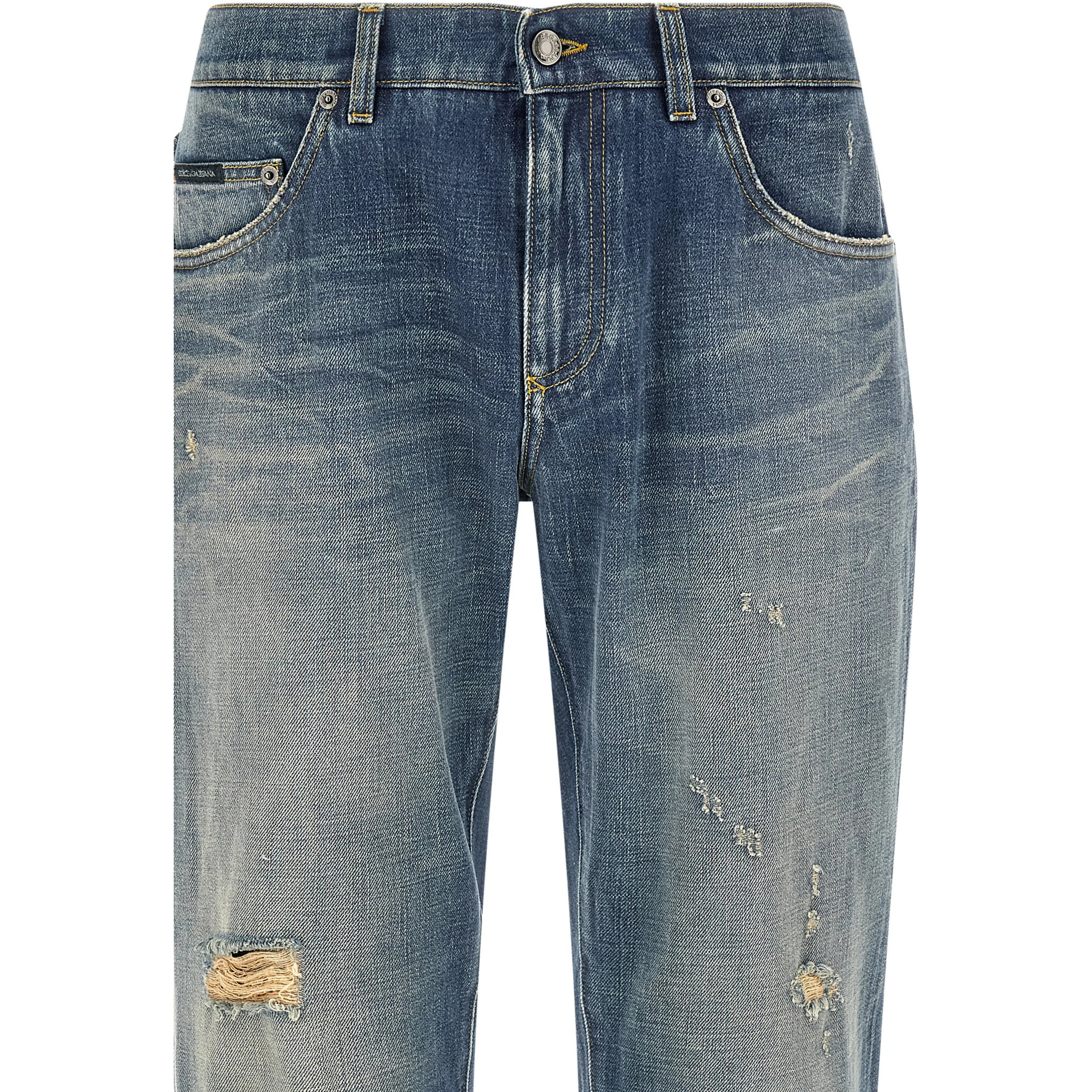 Blue Cotton Relaxed Fit Jeans