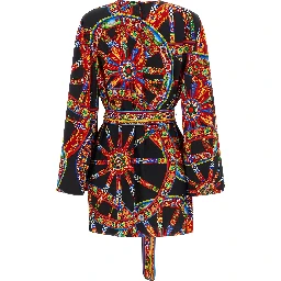 Multicolor Silk Short Dress