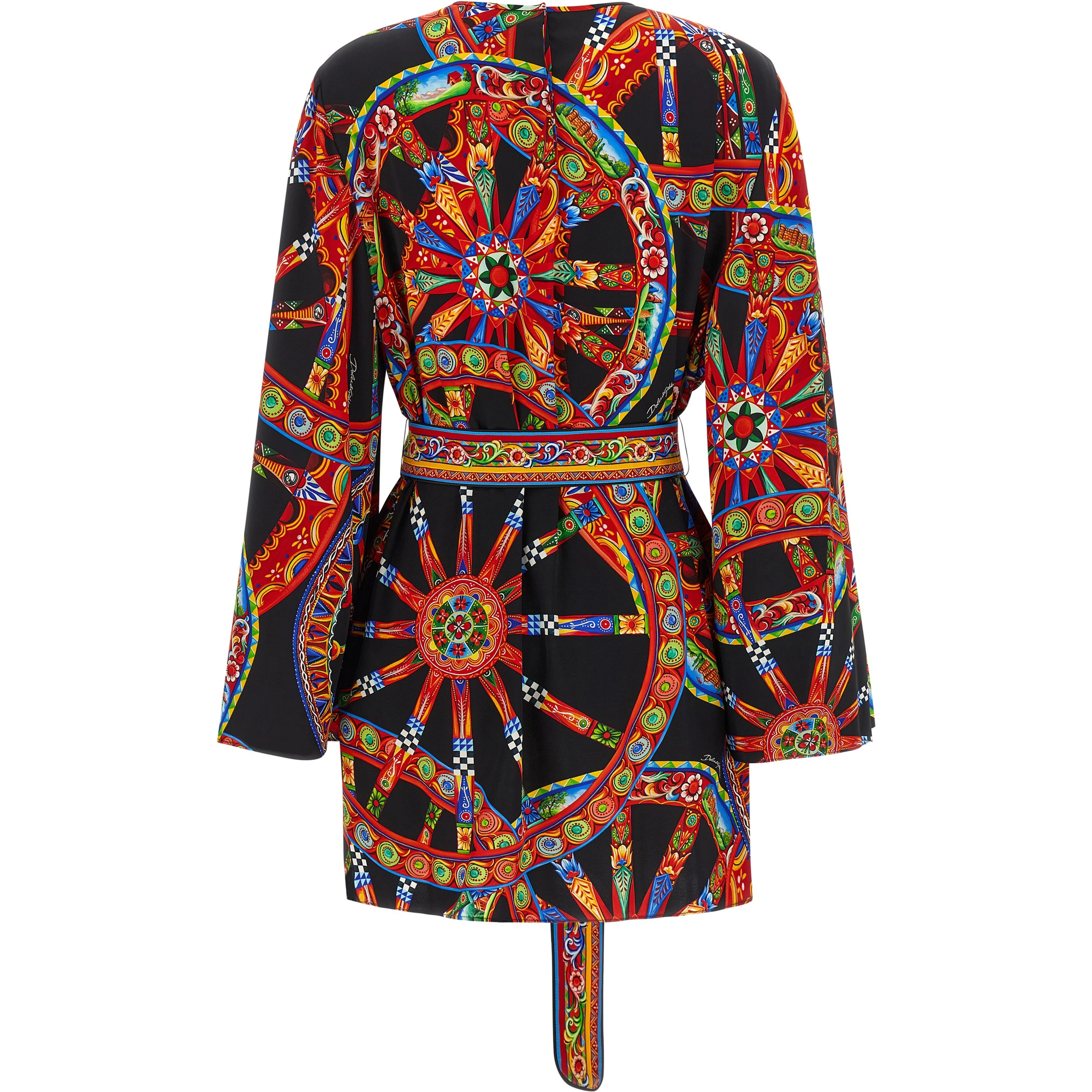 Multicolor Silk Short Dress
