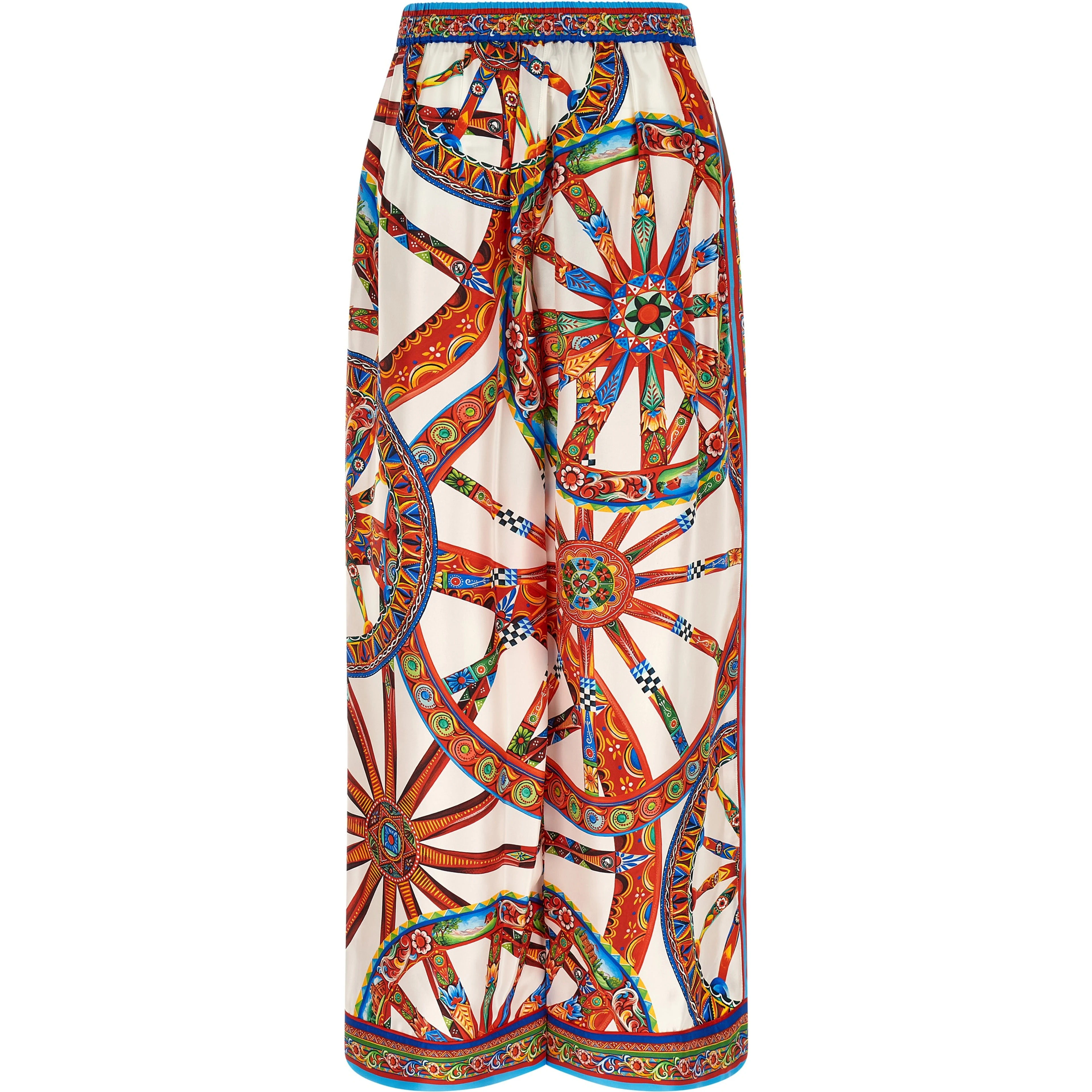 Multicolor Silk Casual Pants