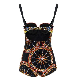 Multicolor Polyamide One-Piece Swimsuit
