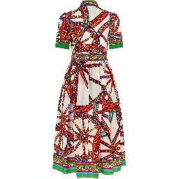 Multicolor Cotton Midi Dress