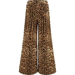 Brown Cotton Casual Pants