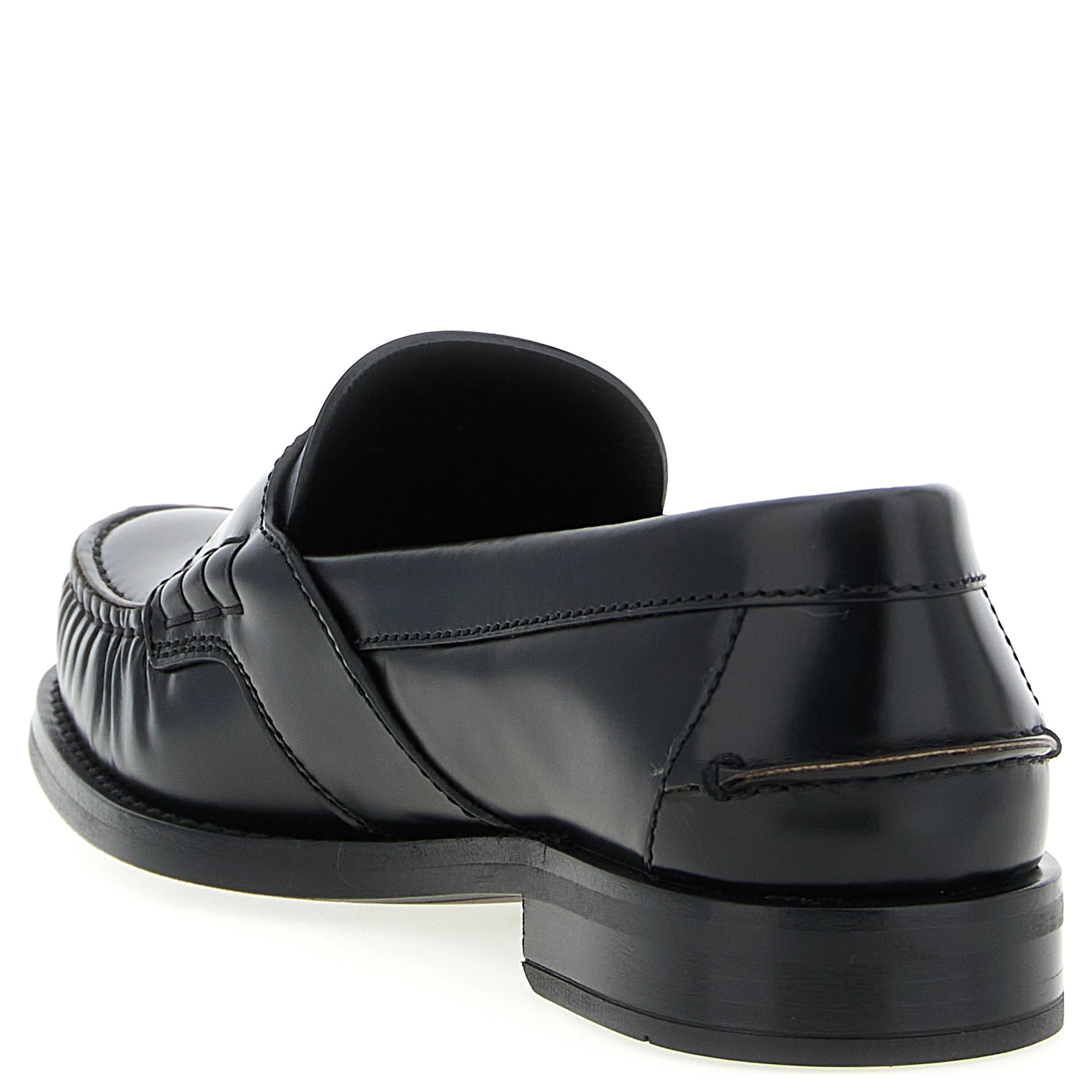 Black Calfskin Slip-On Loafers