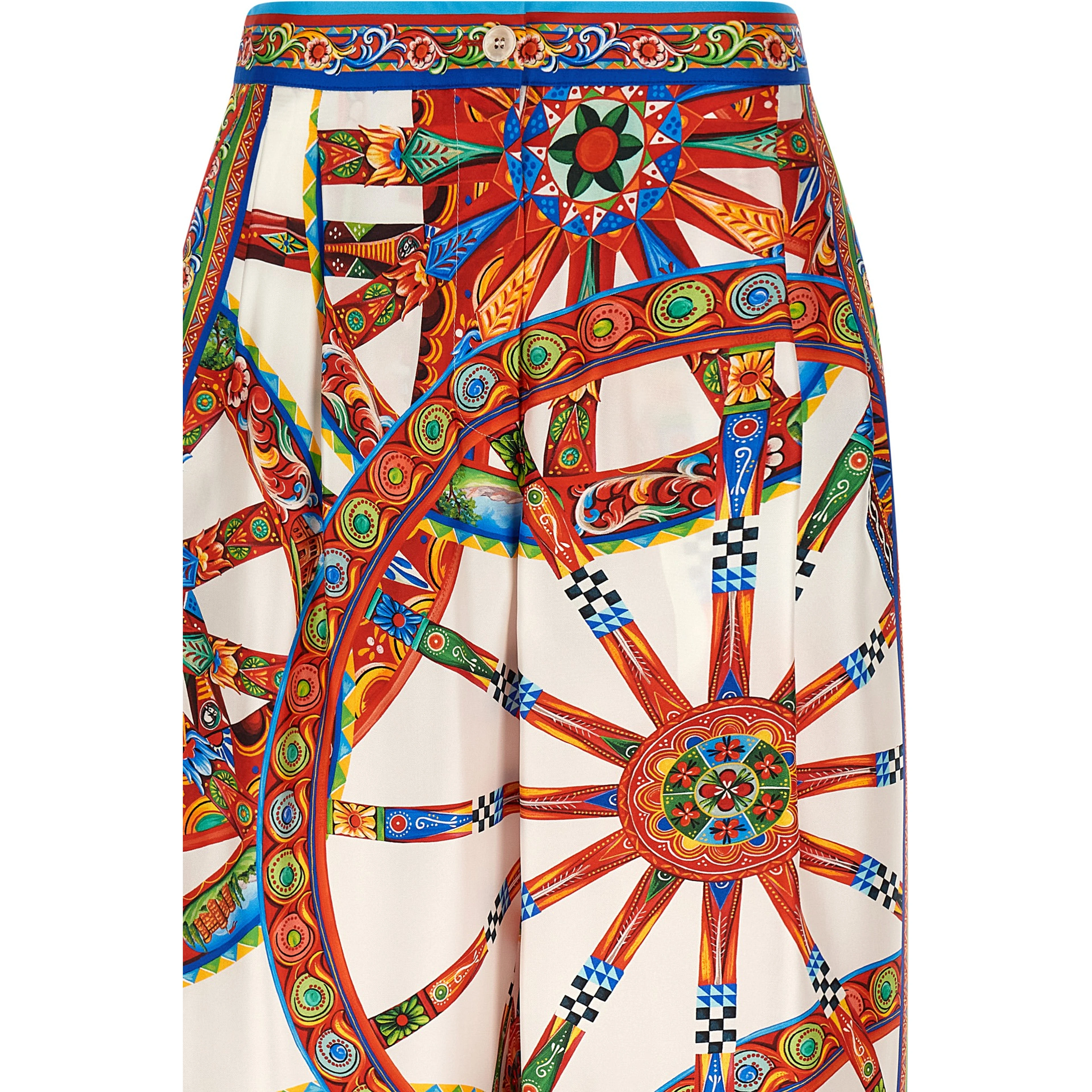 Multicolor Silk Casual Pants